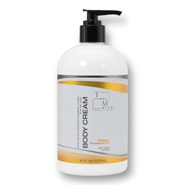 TEMBA MIAMI BODY & HAND CREAM Moisturizer, ANTI-AGING Body Cream, Non Greasy For ALL SKIN TYPES, With COLLAGEN & SHEA BUTTER, White, 16 Oz.