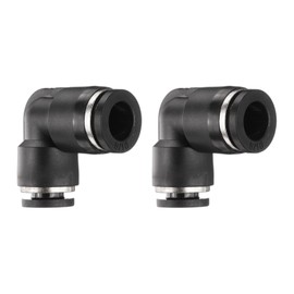 sourcing map 2pcs Elbow Push to Connect Tube Fitting 5/16" 1/4" Tube OD 90 Degree Quick Connector Push to Connect Adapter Air Line Hose Fittings for Industry Air System PV5/16-1/4, Black