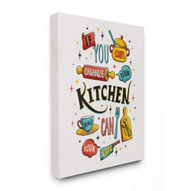Stupell Industries Organize Your Kitchen Inspirational Vintage Comic Book Word Design Canvas, Multi-Color