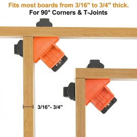 SUNJOYCO 90-degree Corner Clamps for Woodworkin: 4-Pack Spring-loaded Right Angle Clamps, Ideal for Small Home Projects Like Boxes, Drawers, Bookshelves & Photo Frames