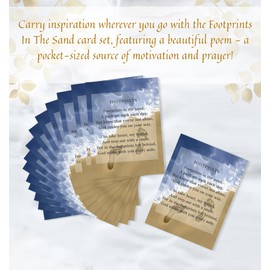 Footprints in The Sand Card - 15 Mini Footprints Poem Card Set for Bible, Pocket Size Motivational Prayer Card | Inspirational Footprints in The Sand Poem Wallet Prayer Card Set | 15 Items Total