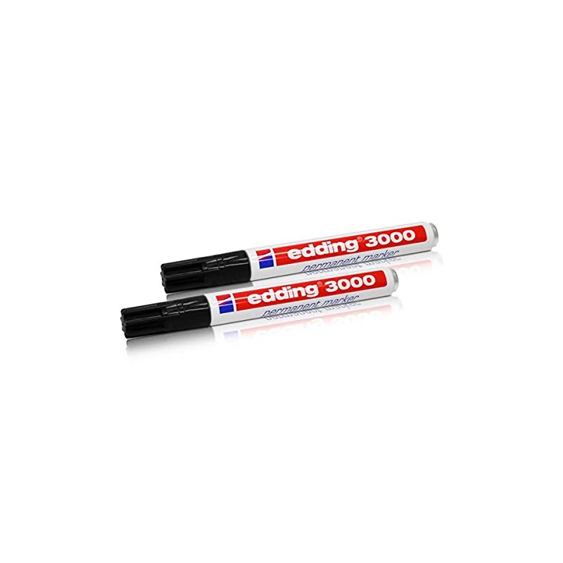 2x Edding 3000 permanent markers, black 1.5 mm - 3