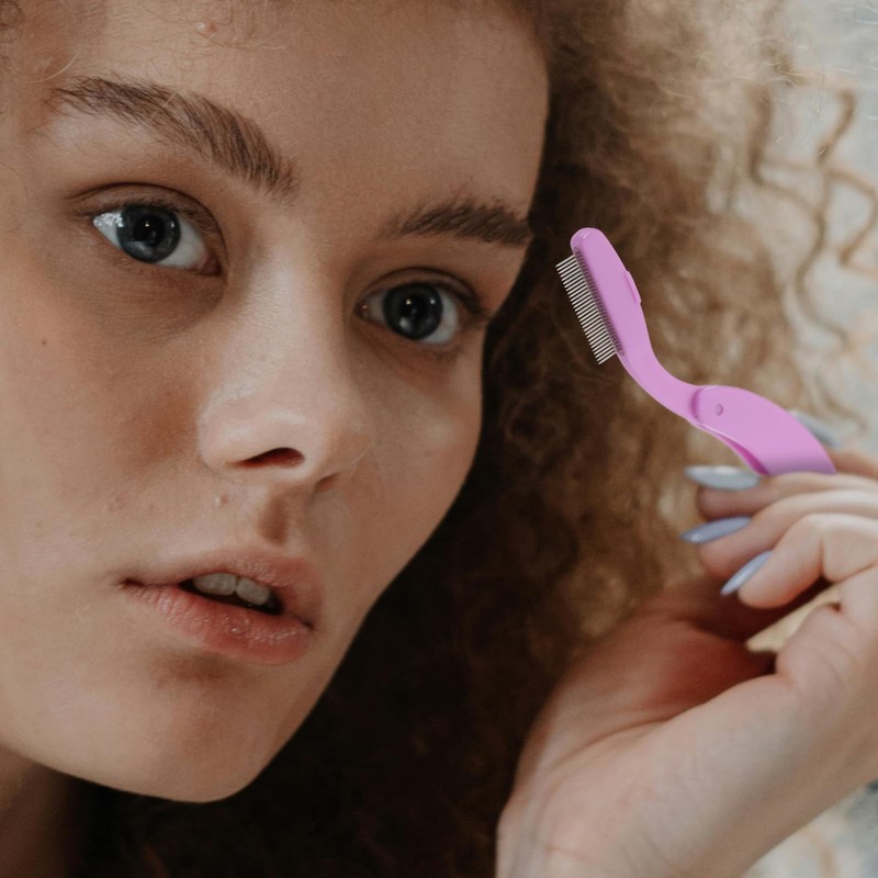 Baluue Sturdy Stainless Steel Eyebrow Comb Folding Lash Separator Tool