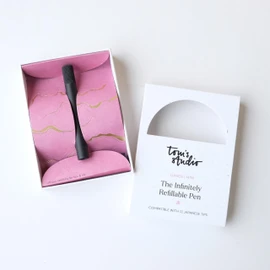 Tom's Studio Lumos Mini | Versatile and Refillable Fineliner Pen in a Pocket Friendly Package | Comes with 11 Tips & 2.5 Ink Reservoir (Black)
