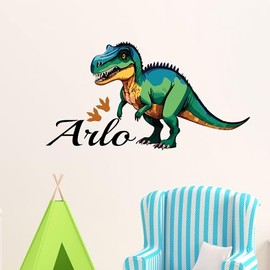 Dinosaur Name Wall Stickers Kids Bedroom Baby Nursery Playroom Wall Decor