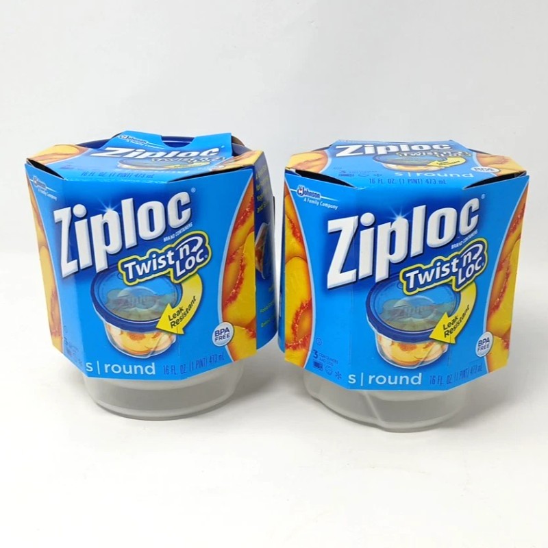 Ziploc 2 pack 3 Pack Small Round Ziploc Twist n