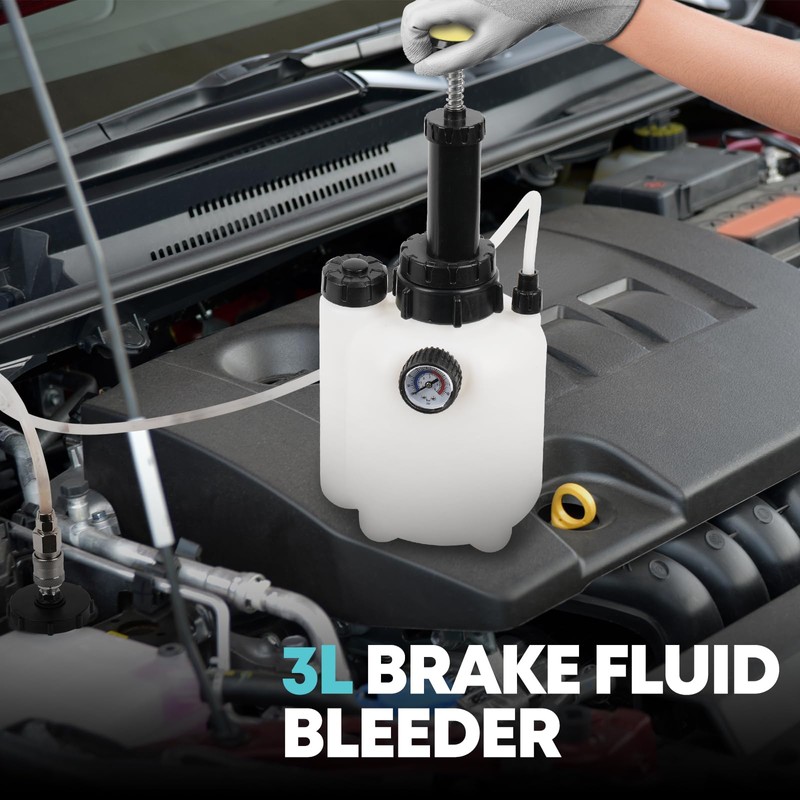 BreeRainz 3L Upgraded Brake Bleeder Kit, Manual Brake Bleeder Fluid
