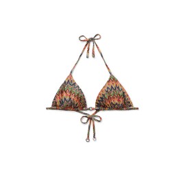 CALZEDONIA Woman's Triangle Swimsuit Top Bright Optical in Multicolor, Size M