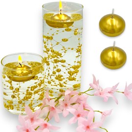 Armenorah Gold Floating Candles, 1.75' Wedding Favors, Unscented, 24 Count
