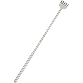 Jizlan 1PC Silver Portable Expandable Back Scratcher, Metal Stainless Steel Telescopic Back Scratcher Tool Beautiful Design Massage Tools