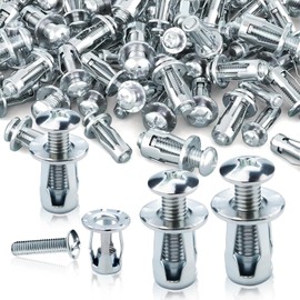 Hzyclzh Pack of 48 Metal Cavity Anchors, Hollow Metal Wall Nuts, Car Metal Screw Leaf Nuts for Jack/Trolley Nut Assortment Kit, Heavy Duty for Thin Walls, Hollow Doors, Iron Sheet (M4 M5 M6)