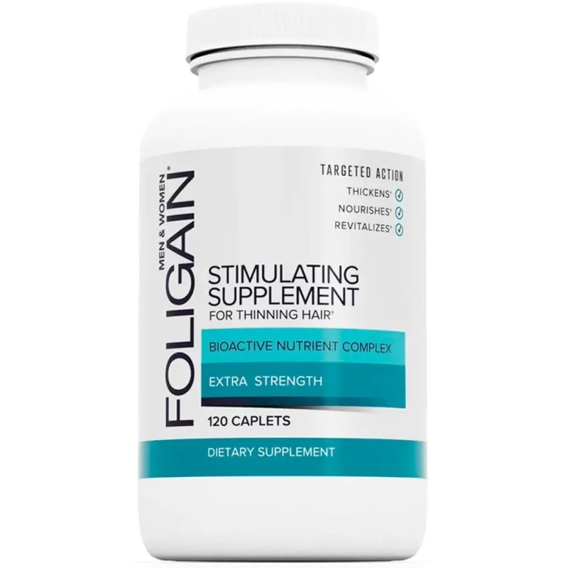 Foligain Suplemento Anticaída con Biotina y Vitaminas, DHT Bloqueador, 120