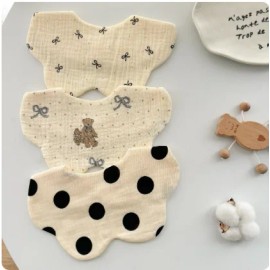 Custom Soft Print Knit Bamboo Organic Cotton Baby Bibs Burp Cloths Sets Baby LoveySize: 3T, Color: Yellow