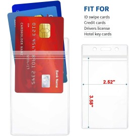 Mifflin Card Holder WATERPROOF ID Clear theme park business credit badge vertical name