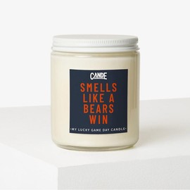 Smells Like a Football Win Scented Candle - 8oz and  16 oz Eco-Friendly Soy Wax House Candle for Game Day Decor & Gift - Long Lasting 100 Hours Burn Time:_Bears_Sugar Cookie