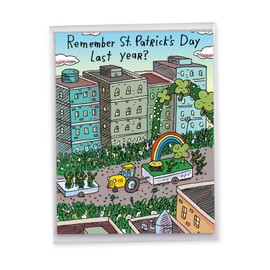 NobleWorks - Jumbo St Patrick's Day Card (8.5 x 11 Inch) - Funny Notecard for Saint Pattys Day, Adult Humor - Remember J4483
