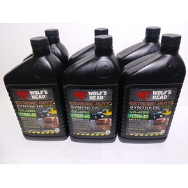 Wolf's Head 6 QUARTS Motor Oil Synthetic Blend 15W-40 HD Diesel Gasoline Engine Motor Oil