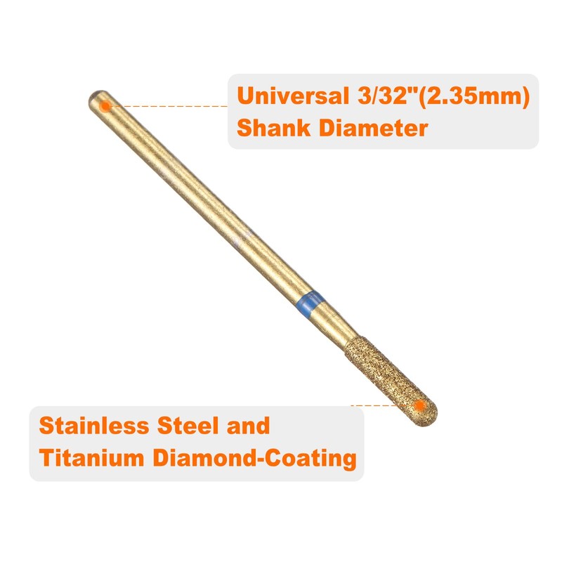 sourcing map 8pcs 120-140 Grits Diamond Grinding Bit 2.5mm Cylindrical