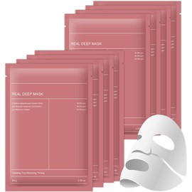 Mascarillas Faciales，Collagen Mask,Mascarilla de biocolágeno， Hidratación Duradera,Reduce los poros, Mejora la elasticidad. (8PCS)