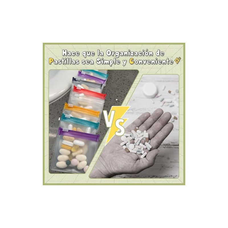 Georgex Organizadoras Medicamentos Piezas Bolsas Pastillas Viajes Bloqueo Deslizante Transparentes