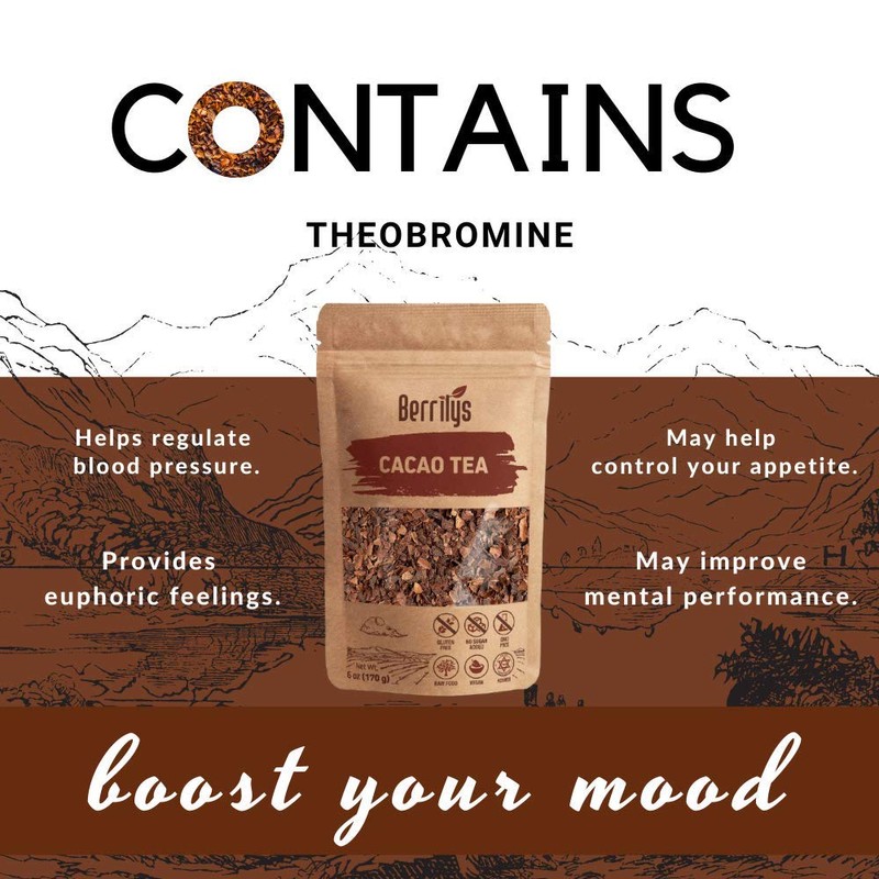 Berrilys, Cacao Tea, Loose Leaf, chocolaty Taste, Made from Cacao