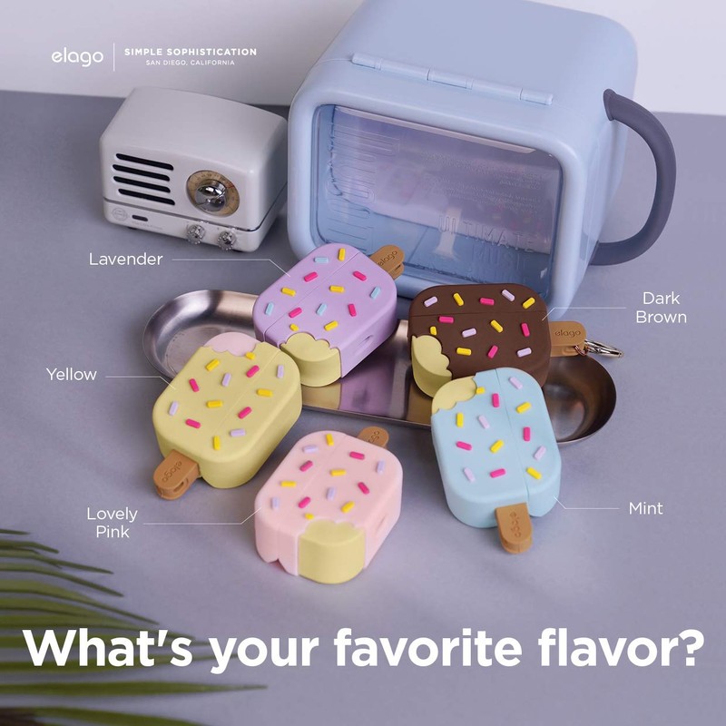 elago Ice Cream Case with Keychain, Compatible with AirPods Pro
