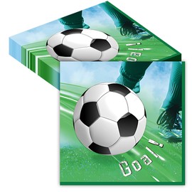Football Birthday Napkins Birthday Decorations - AFYHH 80Pcs Napkins 33 * 33cm Euro Football Table Decorations Football Tableware Tissue for Kids Adults Sports Game Football Events Party Accessories