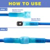 haisstronica 100pcs Blue Heat Shrink Male Spade Connectors,16-14 Gauge Insulated