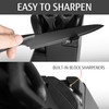 hecef 15PCS Black Knife Block Set with Built-in Sharpener –