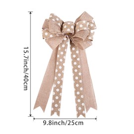 Samanter Lamantery Samanter Dot Rustic Jute Bows Burlap Wreaths Bows Christmas Tree Topper for Wedding Holiday Birthday Party Decoration, FHTSLZ20208755WD