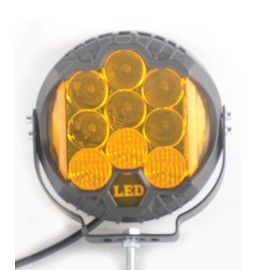 FSYF 7 Inch 75W Led Offroad Light, Amber Round Led Driving Light Side Shooter, Circle Amber Side Flashing Led Work Light, Fog Light for UTV ATV 4x4 Truck Boat Motorcycle Lighting