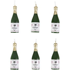 Wilton Champagne Bottle Candles For Cake Decorations, Birthday Candles With 2 in. Height, Birthday And Party Cake Candles, 6-Count, Wax