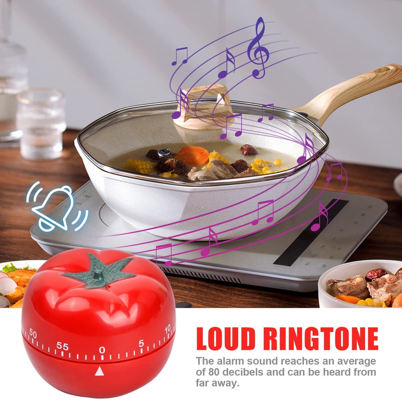 Tomato Kitchen Timer, Pomodoro Timer, Kitchen Clock Timer 60 Minute