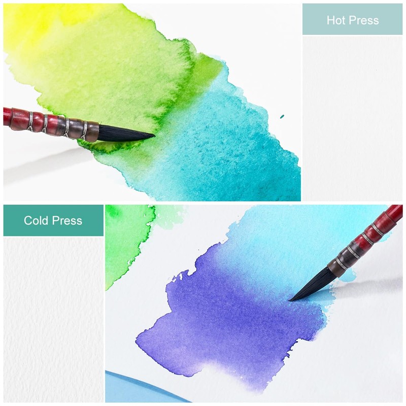 Lightwish Square Watercolor Journal,2 Pack Total 48 Sheets,100% Cotton,300gsm/140lb,Acid-Free,Cold Press
