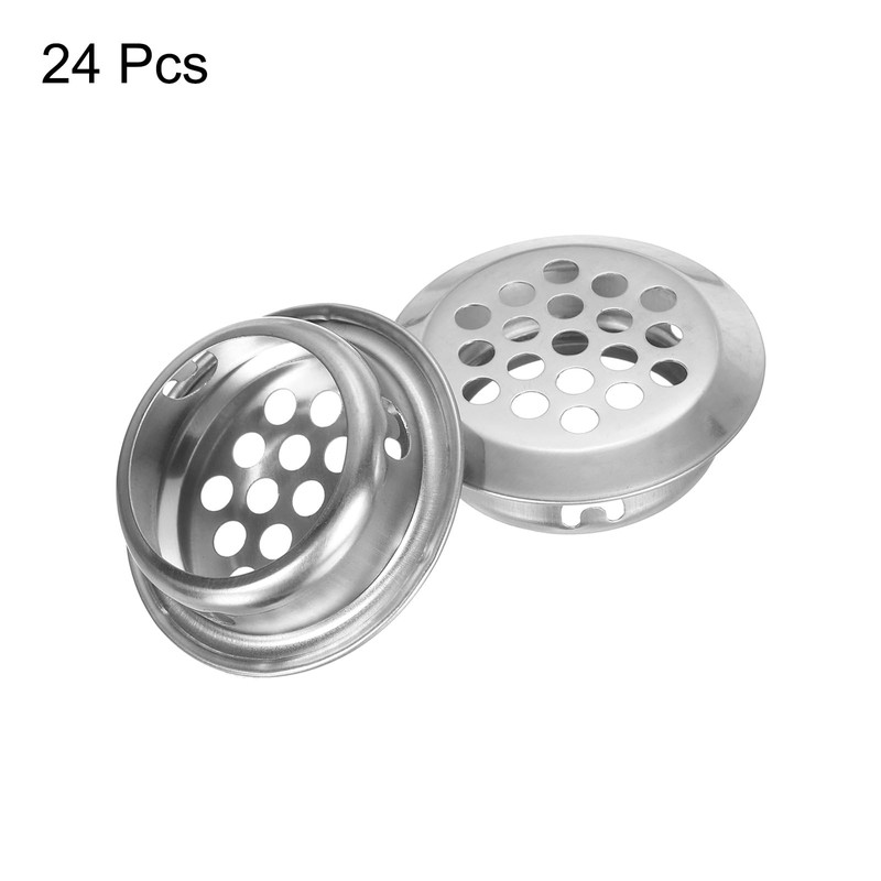 sourcing map 24Pcs Air Vents Circular Soffit Vent 25mm/1" Stainless