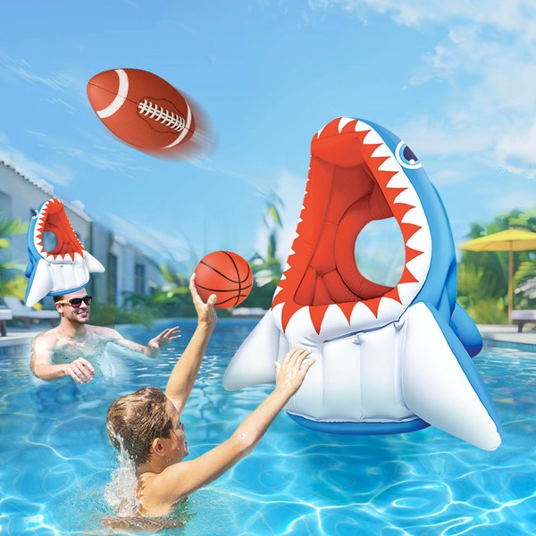Pool Wave Kids Shark Pool Toy, 3-in-1 Inflatable Float Water