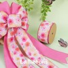LaRibbons Hot Pink Floral Wired Ribbon Reversible, 2.5 Inch x
