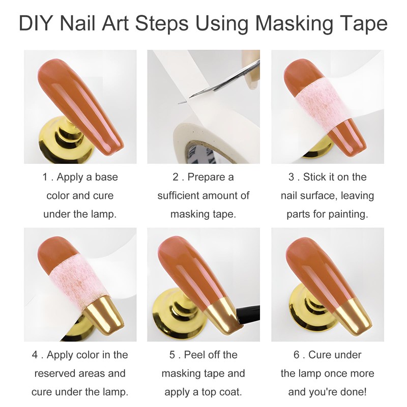 White Nail Art Adhesive Tapes Set - 4 Pcs with
