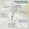 RANDES Peridot Ring Half Eternity Band 925 Sterling Silver Stacking