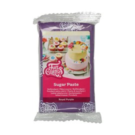 FunCakes Pasta di ZuccheroRoyal Purple: facile da usare, liscia, flessibile, morbida e pieghevole, perfetta per la decorazione di torte. Senza glutine. 250 gr