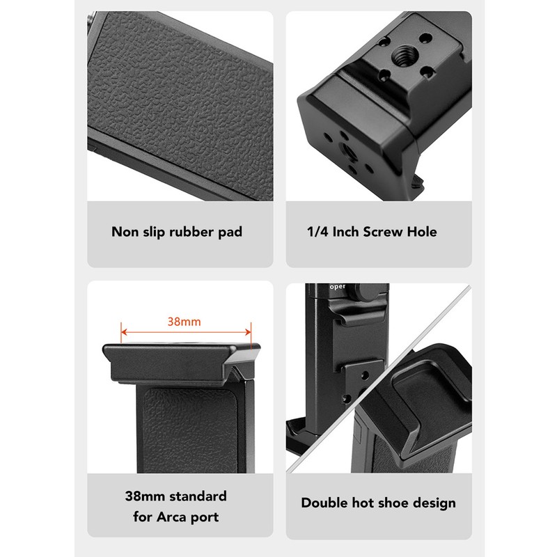 Phone Tripod Mount Portable Aluminum Alloy 1/4 Inch Screw Hole