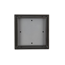 QM Tile-In Center/Square Shower Drain in ORB/Black, Stainless Steel Marine 316 Frame + ABS, Lagos Series Veil Line, Kit includes: Hair Strainer, Key