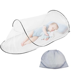 Yuragim Foldable Mosquito Net, 200 x 80 x 56 cm Pop Up Mosquito Net Bed, Portable Travel Foldable Mosquito Net Single Bed Camping Tent for Home & Camping, Mosquito Net for Adults Children Baby (Black)