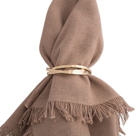 DII Decorative Basic Intertwined Napkin Ring Set, Gold, 6 Count