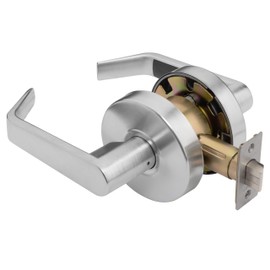 Dynasty Hardware Storeroom Door Lock Keyed Lever Lockset, ADA Compliant, Grade 2 Heavy Duty Locking Handle for Storage Room or Commercial Facility, Satin Chrome Finish, Model AUG-05-26D