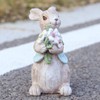 Hodao Easter Bunny Decorations Spring Home Decor Bunny Figurines(Spring Gray