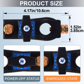 YALOJE Car Battery Disconnect Switch, 12V/24V High Current Battery Isolator Kill Switch, Heavy Duty Master Battery Power Cut Off Switch for Cars, Trucks, RVs - 1 pcs