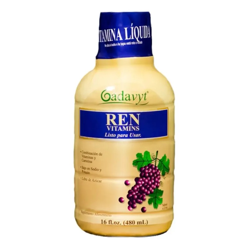 Gadavyt Vitamina Renal Líquida Sabor Uva 480ml Con Regalo