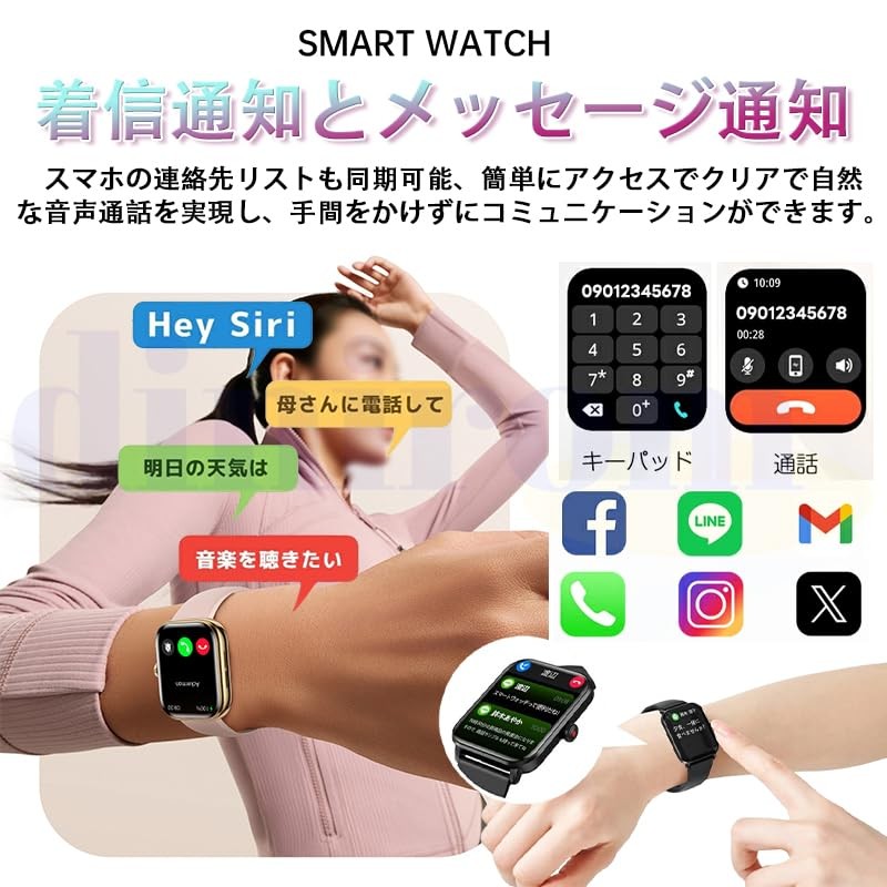 Smartwatch, 1.75 inch Large Screen, 0.3 inches (8.8 mm), Ultra