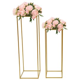 TFCFL 4/10 Pcs Gold Wedding Flower Stand Metal Vase Column Stand Geometric Centerpiece Vase (Style6)